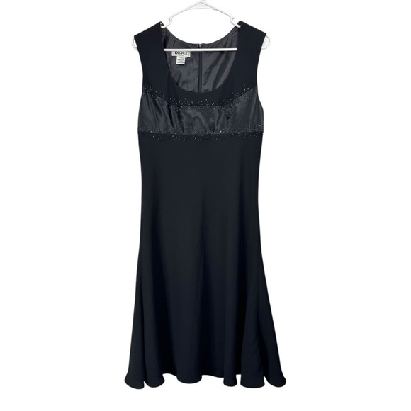 Kasper Size 14 Dress Black Beaded Formal Cocktail Sleeveless Flared Skirt - Picture 1 of 6